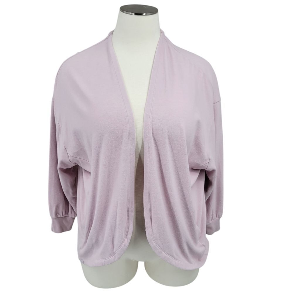 Barefoot Dreams Malibu Pastel Lavender Brushed Fleece Cardigan Women's Size XL